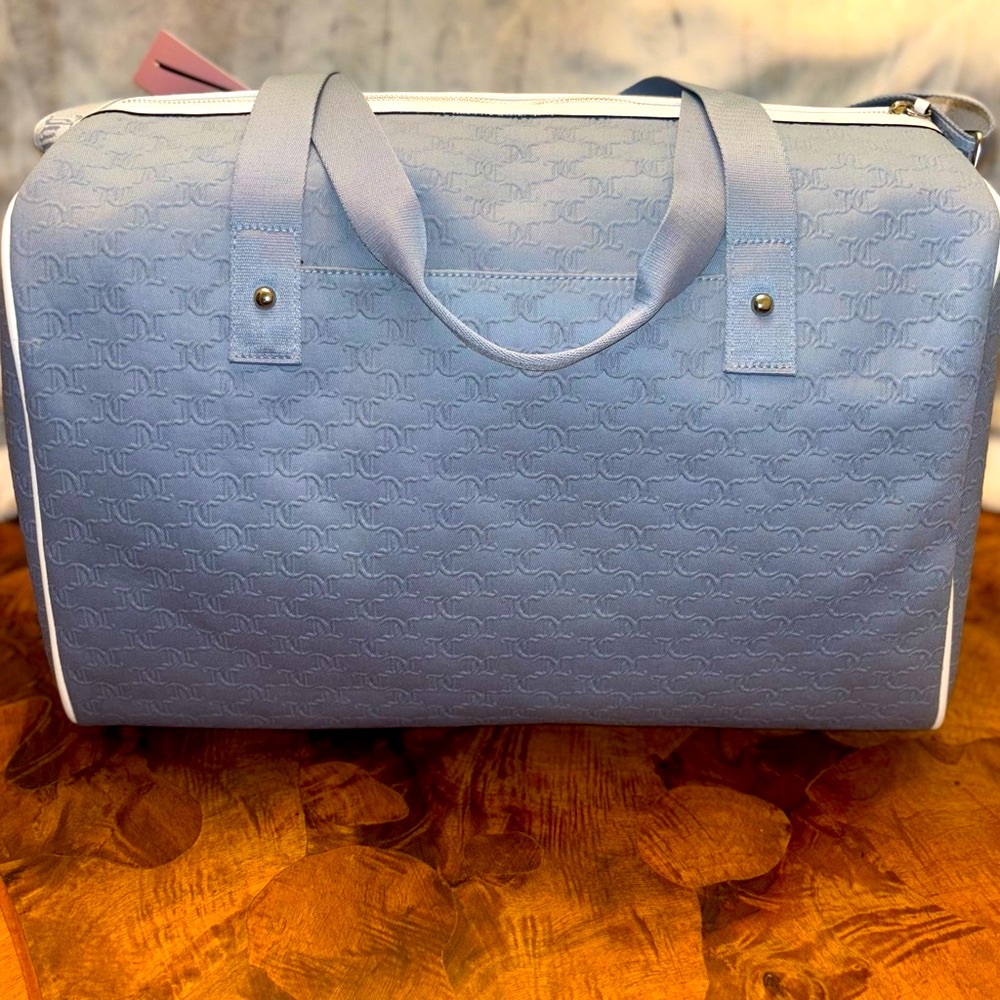 💎RARE💎Juicy Couture Duffle Bag NWT – Blue Monogram & Rhinestone Logo - Picture 7 of 10